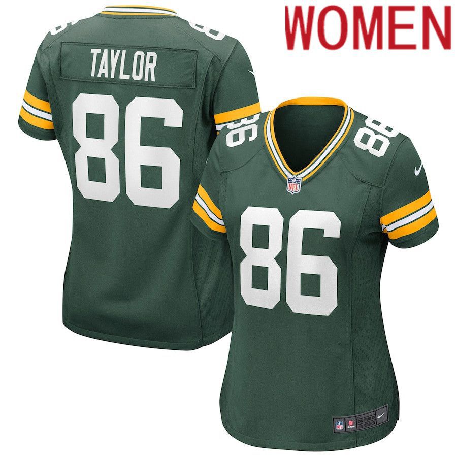 Women Green Bay Packers #86 Malik Taylor Nike Green Game NFL Jersey